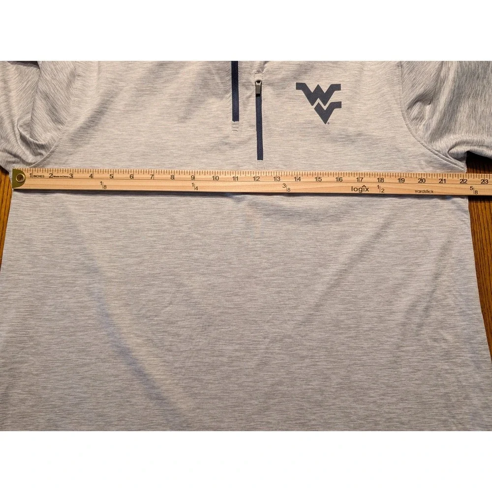 Colosseum West Virginia Mountaineers Mens Large Gray 1/4 Zip Pullover WVU NEW